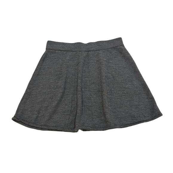 Krimson Klover Mini Skirt Womens Size L Gray Merino Wool Knit Pull On - Picture 1 of 4